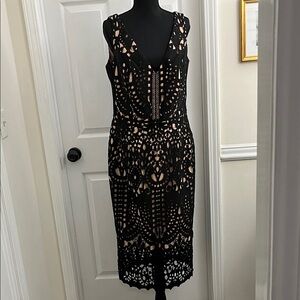 City Chic Black Lace Midi Dress